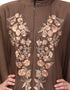 Modern Neck and Sleeve Embroidered Irani Kaftan Light Brown