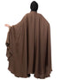 Modern Neck and Sleeve Embroidered Irani Kaftan Light Brown