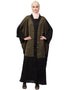 Modest Two colors front open kaftan cum abaya Green