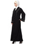 Arabic Front open Hand work at both side and sleeve Abaya Black