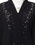Arabic Front open Hand work at both side and sleeve Abaya Black