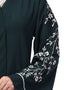 Muslimah Front Open Sleeve Resham Embroidery Abaya Green