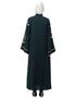 Muslimah Front Open Sleeve Resham Embroidery Abaya Green