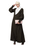 Modern Long cuff full balloon sleeve with belt A line Abaya Olive