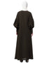 Modern Long cuff full balloon sleeve with belt A line Abaya Olive
