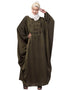 Dubai Contrast hand embroidered kaftan Olive