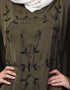 Dubai Contrast hand embroidered kaftan Olive