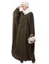 Dubai Contrast hand embroidered kaftan Olive