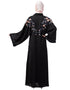 Muslim Front to back resham embroidery Front open Dubai Style Kaftan cum Abaya Black