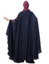 Islamic Front and sleeve resham embroidery Irani Kaftan Navy Blue