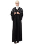 Women Front Back hand embroidered Front open Dubai Abaya Black