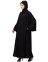Muslimah All over Star embroidery bell sleeve Abaya Black