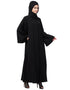 Muslimah All over Star embroidery bell sleeve Abaya Black