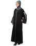 Trendy Front open Sleeve embroidery Dubai style Kaftan cum Abaya Black