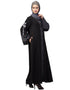Trendy Front open Sleeve embroidery Dubai style Kaftan cum Abaya Black