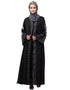 Trendy Front open Sleeve embroidery Dubai style Kaftan cum Abaya Black
