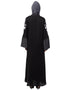 Trendy Front open Sleeve embroidery Dubai style Kaftan cum Abaya Black