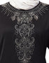 Modern Front and Sleeve Hand work A line Party Abaya Black