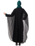 Muslim Contrast double layers Abaya Black