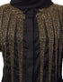 Modest Front open golden hand work at front back and sleeve Nida Abaya Black