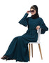 Women Long cuff full balloon sleeve with belt A line Abaya Rama Green