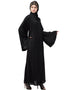 Trendy Hand work front and back Front open Dubai Abaya Black