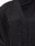 Trendy Hand work front and back Front open Dubai Abaya Black