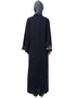 Muslim One side and sleeve Resham Embroidery front open Abaya Navy Blue