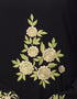 Islamic Front and sleeve embroidery A line Abaya Black