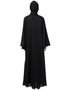 Arabic Side embroidery at bottom front open Dubai Abaya Black