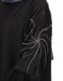 Women 3 Bell Sleeve embroidered Abaya Black
