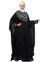 Muslimah Double layers hand embroidered with tassel wedding kaftan cum abaya Black