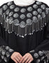 Muslimah Double layers hand embroidered with tassel wedding kaftan cum abaya Black