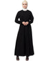 Chic Front Pleated a line Abaya Black