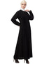Chic Front Pleated a line Abaya Black