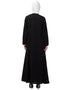 Chic Front Pleated a line Abaya Black