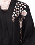 Dubai Resham embroidery front open Abaya Black