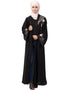 Dubai Resham embroidery front open Abaya Black