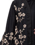 Muslim Right side and both sleeve Resham Embroidery Front open Abaya Black