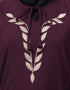 Islamic Front and Sleeve Resham Embroidery Balloon Sleeve Abaya Wine