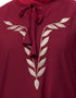 Women Front and Sleeve Resham Embroidery Balloon Sleeve Abaya Maroon