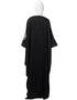Muslimah Right side and both sleeve resham embroidery Nida Kaftan Black