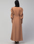 Modest Front open till waist Skin Color Casual Abaya Skin