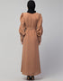 Islamic Long Cuff Gathered Puffed Sleeve Skin Color Abaya Skin