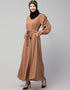 Islamic Long Cuff Gathered Puffed Sleeve Skin Color Abaya Skin