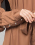 Islamic Long Cuff Gathered Puffed Sleeve Skin Color Abaya Skin