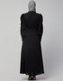 Chic Front open Black Casual Abaya in the Shade Of Black