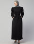 Chic Front open Black Casual Abaya in the Shade Of Black