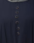 Muslim Free Size Kaftan With Contrast Banding In The Color Navy Blue