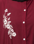 Modern Front Open with Silver Embroidery Color Casual Abaya in the Shade Of Maroon